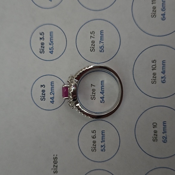 925 Pezzottaite and diamond ring size 7 - Picture 5 of 5